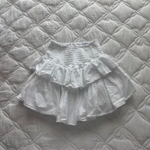 white blanco by nature ruffle skirt